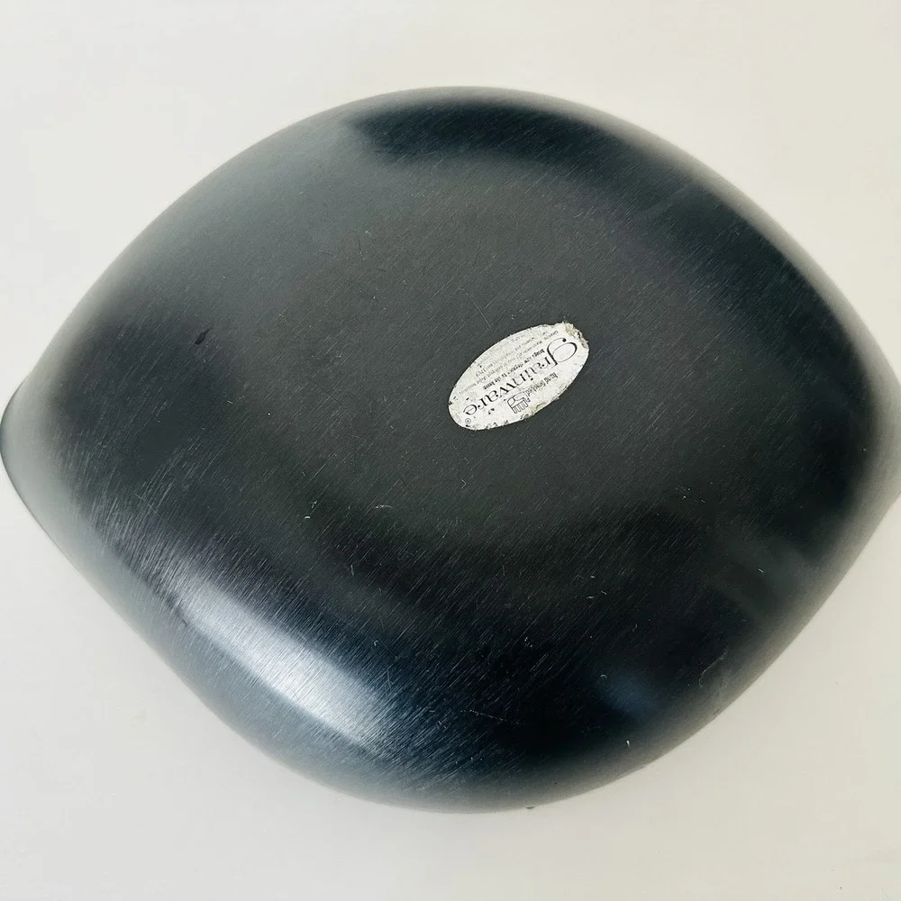 Vtg Grainware Serving Tray & Bowl Black Set Of 2 Mid Century Modern California